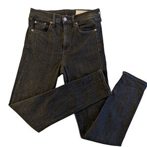 Rag & Bone High Rise Ankle Skinny Jean Black Size 26 Minimalist Indie Sleeze
